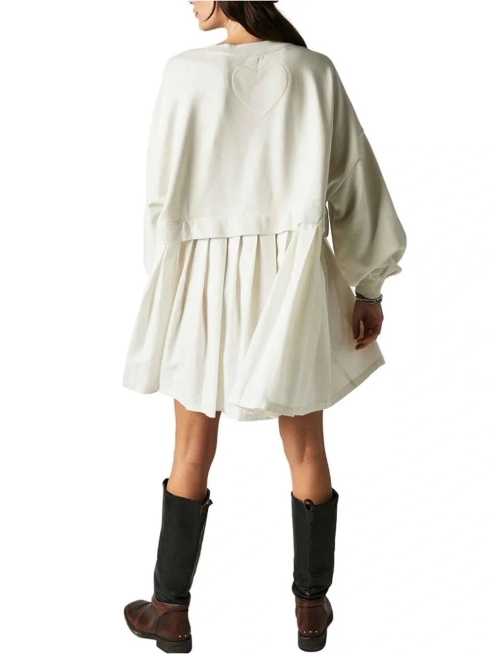 NWT Free People Women's Eleanor Sweatshirt Grey Combo - Picture 2 of 5